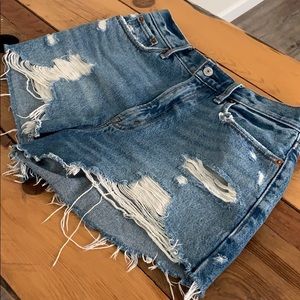 Abercrombie High Waisted Jean Cut Off Shorts